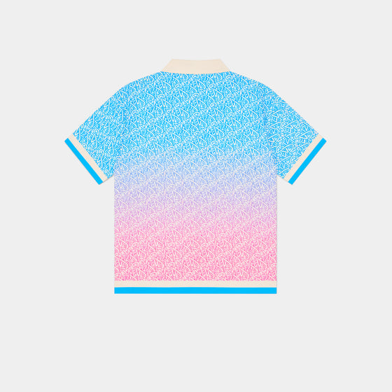 BEACH CLUB BUTTON-UP SHIRT (Blue/Pink)