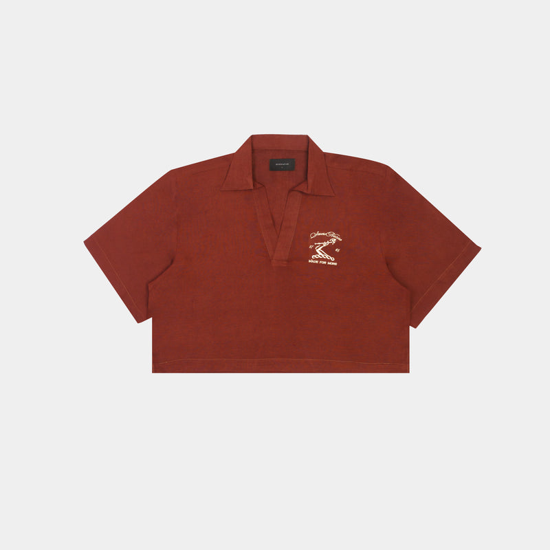 Severenature x Hennessy Womens Brown Cord Linen top