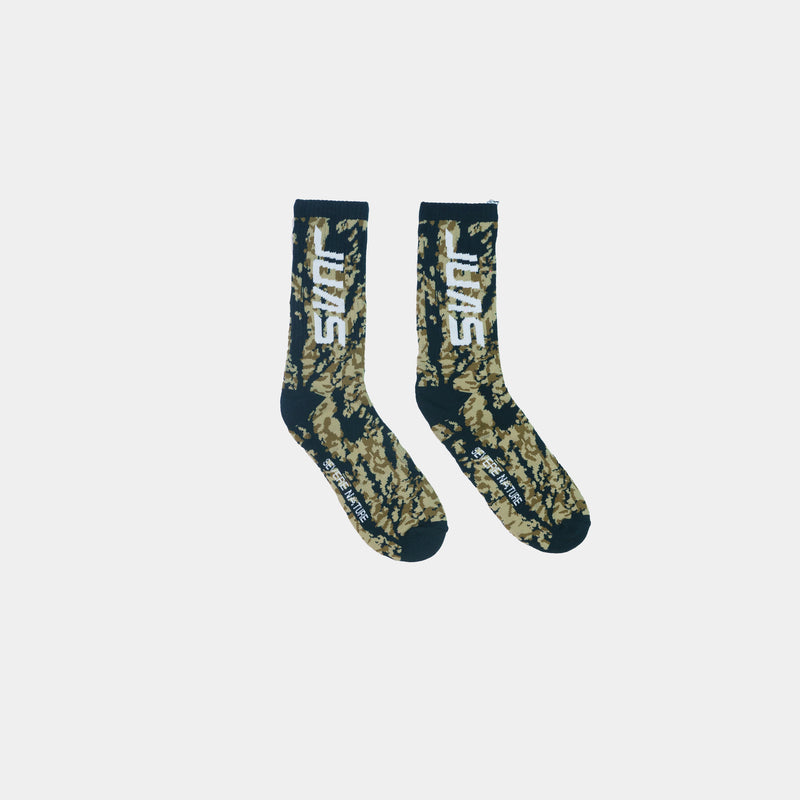 Green Survival Camo Patterned Socks