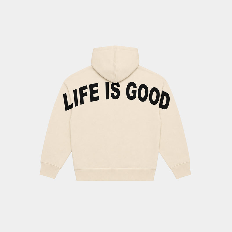 BEIGE LIFE IS GOOD HOODIE (Black)