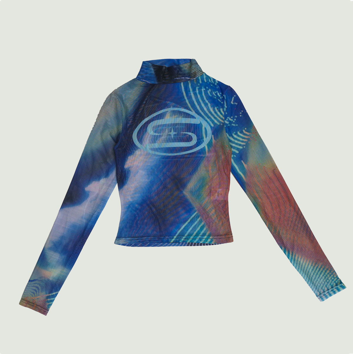 Cayenne mesh blue long sleeve t-shirt