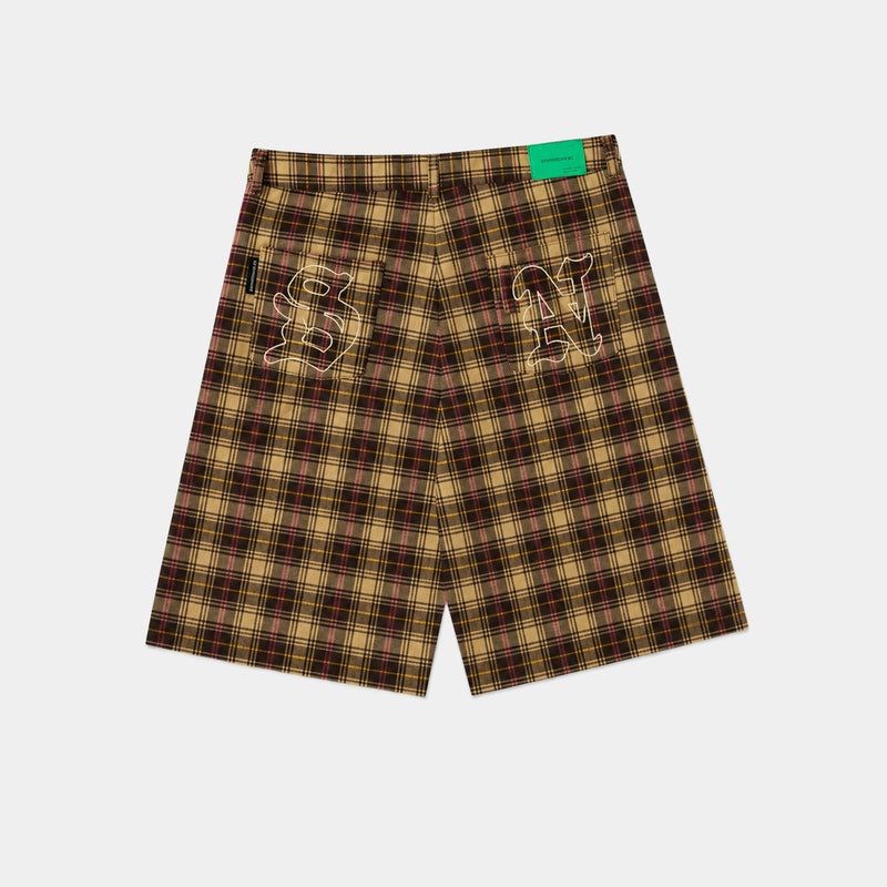 CREAM/PINK CHECKERED JORT