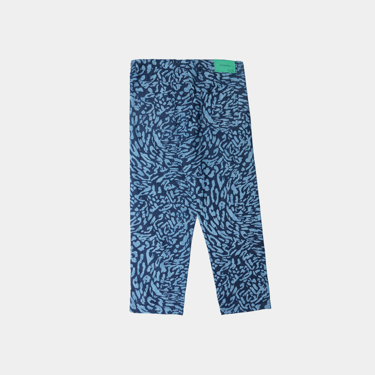 Blue Dyed Cheetah Pants