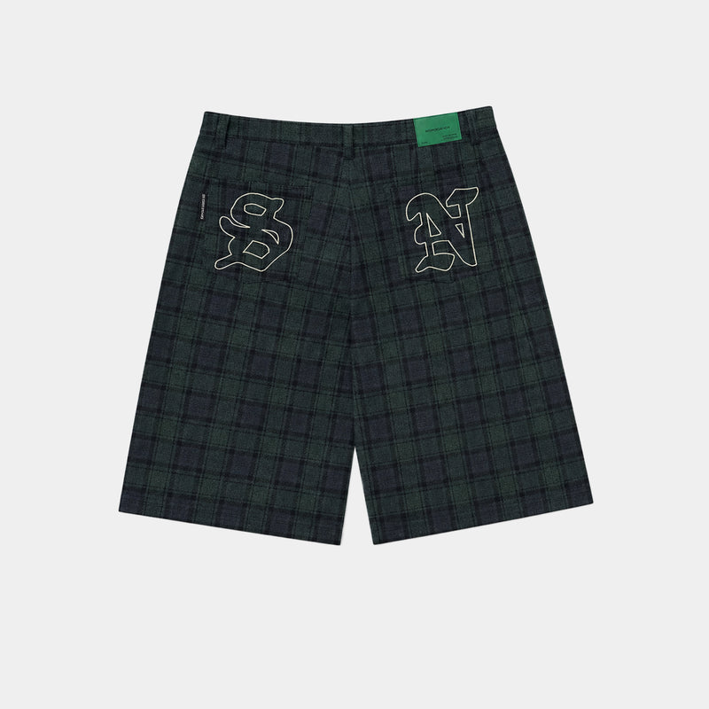 BLUE/GREEN CHECKERED JORT