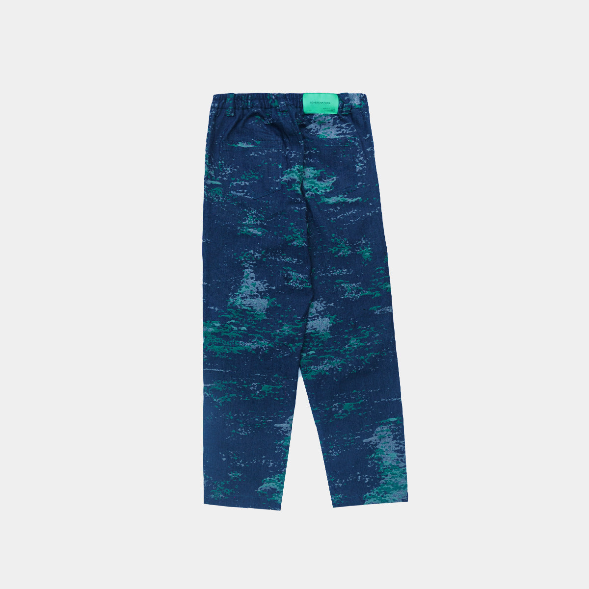Moss Blue-Green Jacquard Pant